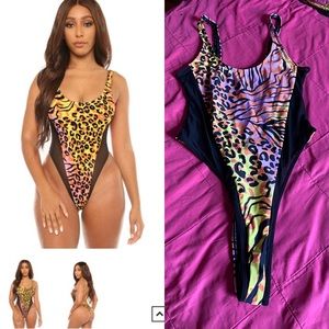 Super cute one piece animal print swimsuit!